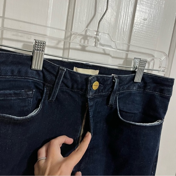 Frame Le One Crop Mini Boot Jeans Keller Dark Wash Size 2 J2 - Picture 5 of 11